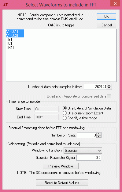 FFT Parameter
